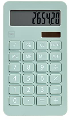 Miquelrius - Solar-Rechner, 10 Ziffern, große Tasten, LCD-Display, Farbe Grün