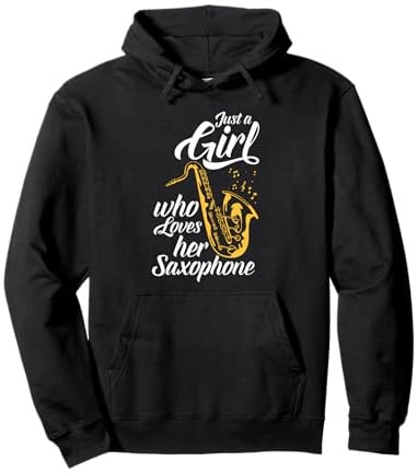 Nur Ein Mädchen Das Ihr Saxophon Liebt Lustiges Saxophon Pullover Hoodie