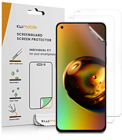kwmobile 3X Pellicola Salvaschermo Compatibile con OnePlus Nord 2 5G Pellicola - Film Protettivo Telefono - Protezione AntiGraffio Display Smartphone
