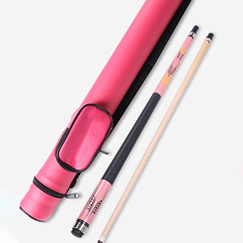Pool-Billardqueues 58 Zoll 19 Oz Billardtischstöcke Mit 11,75 Mm Queuespitzen, 1/2 Geteilter Ahorn Professioneller Billard-Pool-Queuestock Für Damen-Queue-Sticks Billardtisch-Sport (Color : Pink)