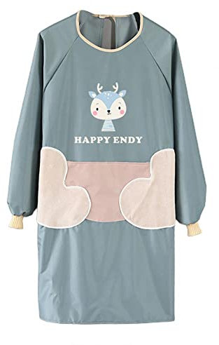 Kumquat Long Sleeve Aprons for Women with Pocket Waterproof Oil Proof Adult Smocks Cooking Gardening Chef household Work Apron