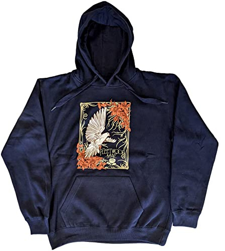 Fleetwood Mac Hoodie Dove Band Logo Official Unisex Navy Blue Pullover