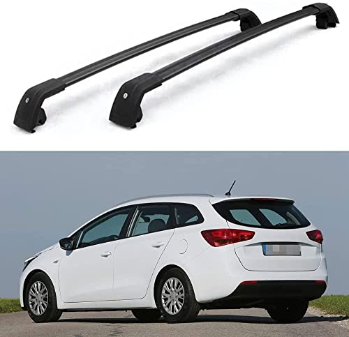 HALLEH 2 Stück Dachreling Dachgepäckträger, für Kia Ceed Sportswagon SW Estate 2012-2018 Auto Aluminium Querträger Dachträger DachbüGel Gepäckträger Zubehör