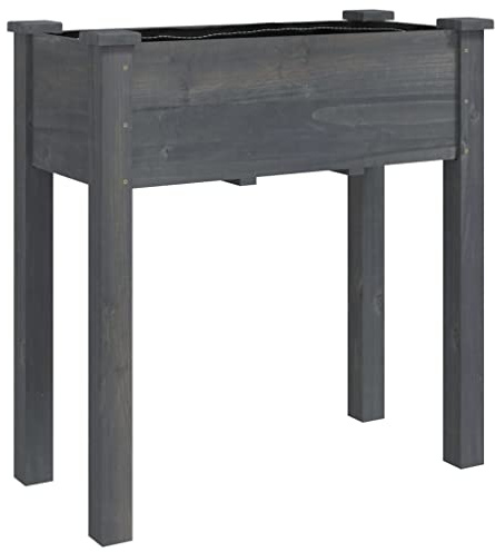 vidaXL Pflanzkübel mit Einsatz Grau 71x37x76 cm Massivholz Tanne