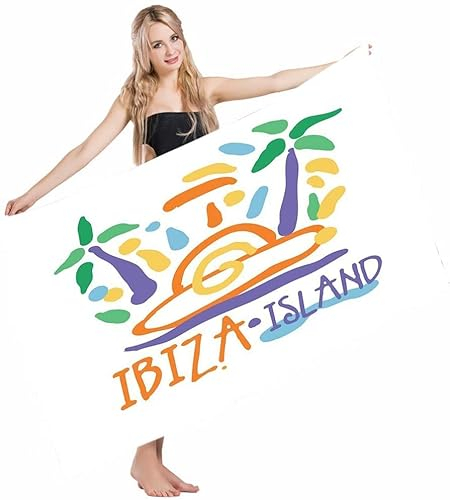 Badetücher Ibiza Tropical Island Doodle Sommersaison Laub Palmen Südspanien Europa Strandtücher Leichtes Duschtuch Sandfreie Badelaken Für Reisen Wandern Pool 80x130 cm