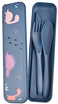 Juego de cubiertos de plástico, juego de cubiertos reutilizables con funda, tenedor de viaje, cuchillo y cuchara, juego de cubiertos de plástico portátil para picnic