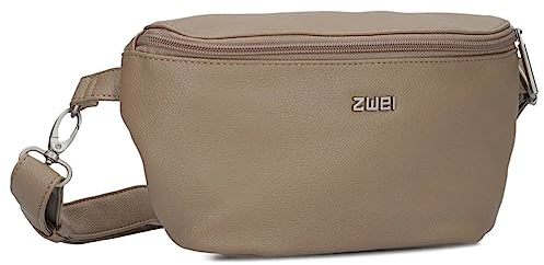 Zwei Damen Hip Bag Mademoiselle.M MH4 Bauchtasche 25 cm 1 Liter aus hochwertigem Kunstleder, Crossbody Bag wasserabweisend, 3-in-1 Bequeme Brusttasche, Gürteltasche & Hüfttasche (Hazel)