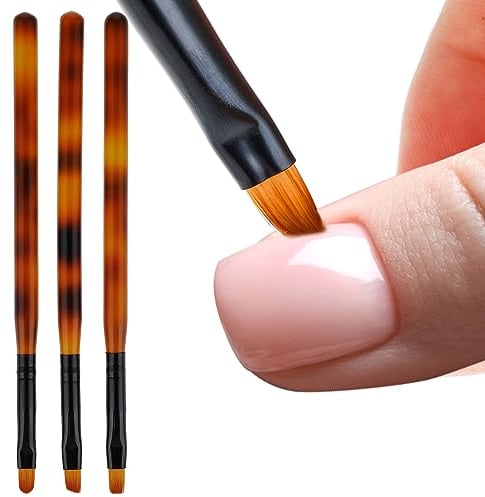 cobee Lot de 3 pinceaux de nettoyage pour nail art - Brosse à ongles - Pinceau de nettoyage pour ongles - Brosse à ongles - Outils de peinture pour le nettoyage (rond, incliné, plat)
