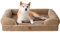 EHEYCIGA Orthopädisches Hundebett Grosse Hunde, 91x68x15cm, Memory Foam Hundekorb Mittelgroße Hunde, Waschbar Hundesofa Wasserdicht rutschfest, Hundecouch mit Hohem Rand, Kamel