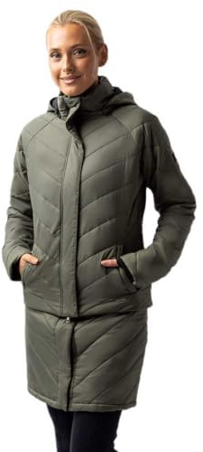 HORZE Damen Reitparka Aurora, Winterreitjacke gefüttert mit abnehmbarem Rock, Grün, 38