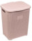 URBNLIVING 45L Plastic Laundry Basket Dirty Clothes Washing Storage Hamper with Handles & Lid (Pink)