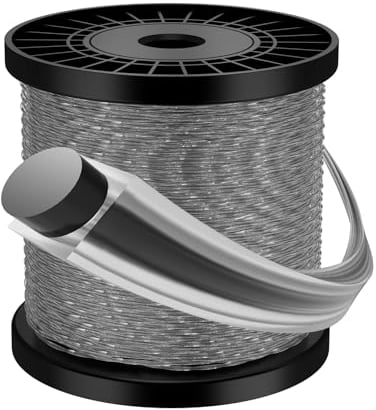 Forever Speed Trimmerfaden 2.4mm*100m,Rasentrimmer Faden Trimmer Schnur,Mähfaden für Rasentrimmer und Freischneider,Schwarz Grau,Twisted