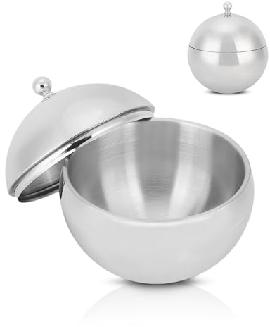 Isolierter Eiskübel, Doppelwandiger Isolier-Eiskübel aus Edelstahl, Behälter, Wein- und Champagnerfass mit Deckel, 2 L Kugelförmiger Doppelschichtiger Eiskübel für Bar, KTV, Party