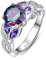 Yaresul 925 Silber Ringe für Damen 3,6ct Frauen Regenbogen Topas Geburtsstein Ring Zirkonia Versprechen Verlobungsringe für Mutter und Oma Größe 57(18.1)