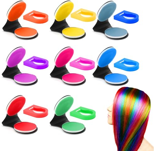 TNSLAND 8 Piezas de Tinte de Pelo Lavable, Tiza Temporal de Colores para Niños, DIY Fiesta Cumpleaños Navidad Halloween