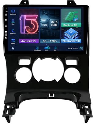 MISONDA Radio Coche Android 13 IPS 9 Pulgadas para Peugeot 3008/5008 (2009-2016) Autoradio Incorporado 4G Dab Carplay Android Auto GPS Bluetooth USB WLAN MirrorLink RDS 6G+128G