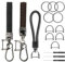 FloralGrace 16 Stück Schlüsselanhänger Für Auto Motorrad Schlüsselanhänger Leder Geflochtenes Schlüsselband Autoschlüsselanhänger Car Keychain D&O Ring Schlüsselring
