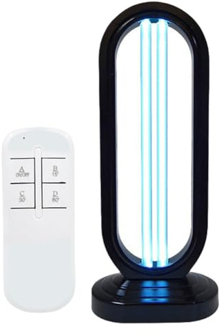 Usper UV Light Sanitizer, UV Ultraviolet Sanitizer Lamp for Cleaning Dust Mites, UVC Disinfection Lamp with 3- Speed Timing and Remote Control for Bed Bugs Mold Removal in Office Home (Black 1PCS)