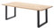 Lomadox Esszimmer Tisch Esstisch Massivholztisch 200x100cm Eiche massiv geölt mit Schweizer Kante, U-Gestell schwarz Metall, Massivholz/Echtholz