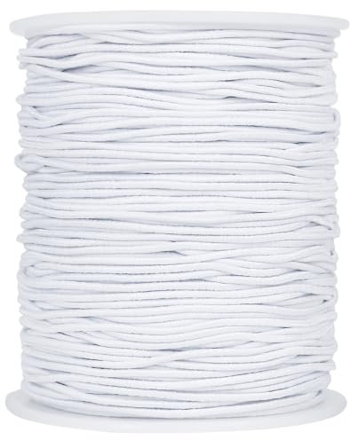 Vivifying Gummiband für Armbänder, 1mm Armband Schnur für Perlen, Armbänder, Halskette und DIY Schmuckherstellung Handwerk （Weiß）