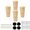 KINDPMA 4 Piezas 10cm Patas para Muebles Madera Roble Cónicas Patas de Mesa de Madera Patas para Sofas con Tornillos y Placa de Montaje para Cama,Sillón,Gabinete de TV, Armario