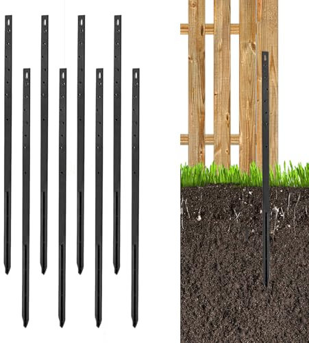 Fence Post Repair Kit,Pack of 8 Heavy Duty Fence Post Spikes Durable Support for Concrete & Wood Fence Post Repair