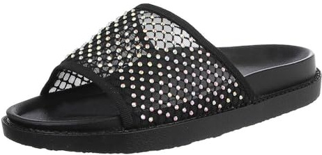 Ital Design Damen Sandalen mit Flacher Sohle, runde Spitze, Schwarz, Gr. 40