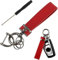 Porte-Clés de Voiture pour Nissan Qashqai, Anneaux Porte Clé Crochet Porte Clef Porte-clés Rotatif Porte-clés Clés de Voiture,Red