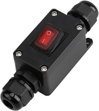 Leloco IP65 Garten Schalter Wasserdicht Kabelschalter MINI, 10A 220V Wasserdichter Schalter für Den Außenbereich Schalter Kabelschalter Schnurschalter, Außeneinsatz Wasserdicht Schalter