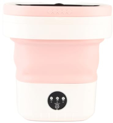 SIXRUN 7,5L Mini Tragbare Eimer Waschmaschine, Faltbare Automatische Waschmaschine mit Weichem Tumbler Trocknen und Abflussrohr (EU-Stecker)
