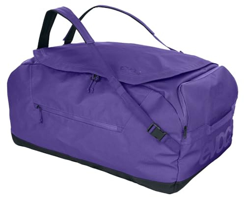 EVOC Duffle Bag 100 Reisetasche, Violet - Black | Wasserfeste Reise- & Ausrüstungstasche, Travel Bag mit abnehmbarem Tragegurt, separate Außentasche