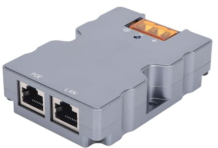 Badafaci GigE Adaptador de Corriente Gigabit de Inyector PoE Pasivo 48-57V 6A 320W con Protección contra Sobretensiones, Carcasa de Aleación de Aluminio para Redes de Alto Rendimiento y Sistemas
