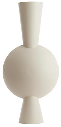 Light & Living Vase Kavandu - Weiß - 47x26x100cm | Oval - Modern - Metall - Blumenvase - Vase für Trockenblumen - Vasen decko