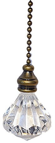 Antique Bronze and Crystal Diamond Tear Drop Decorative Light PUll Switch