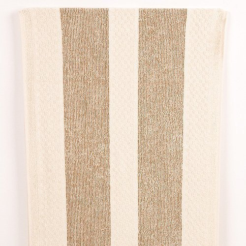 Aga Range Poppered Towel Natural and Cream Stripes