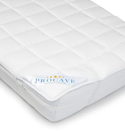 PROCAVE® Matratzenschoner 100x190 cm Topper | Molton Matratzenauflage mit 4 Eckgummis | Atmungsaktive Matratzentopper & Matratzenauflage | Anti Milben Matratzenbezug | Mattress Topper Made in Germany