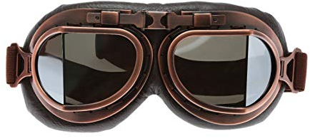 MUXSAM 1Stück Schutzbrillen Sonnenbrille Vintage Motorradbrille Fliegerbrille für Fahrrad Skibrillen Vintage Motorräder Brille für ATV Bike,Silber