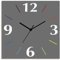 ARTLAND Wanddeko Wanduhr ohne Tickgeräusche Alu Funkuhr 30x30 cm Quadratisch Lautlos 4 Ziffern Farbig Schlichtes Design Grau S7KD