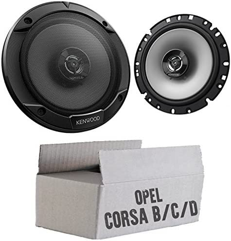Lautsprecher Einbauset mit Kenwood KFC-S1766-16,5cm 2-Wege Koax Auto Einbauzubehör - passend für Opel Corsa B/C/D - justSOUND