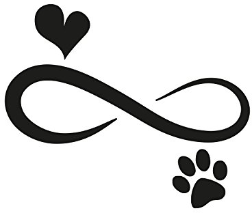 Plott Aufkleber Unendlich Zeichen Liebe Hund Tiere Love Forever Sticker