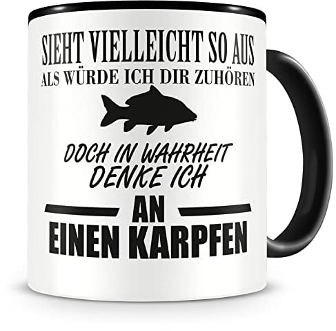Samunshi® Angel Tasse Fisch - Karpfen Tasse - Angler Geschenke für Männer Angel Zubehör Geschenk für Angler Zubehör