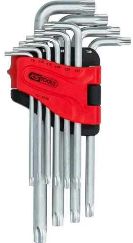 KS Tools - 151.4820 - Jeu de 10 clé mâles Torx - Percé longues - TB8 à TB50 - Acier trempé