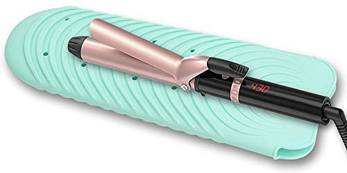 Heat Resistant Mat for Hair Tools, Silicone Heat Mat & Holder for Curling Iron, Professional Portable Travel Flat Iron Mat Pad Pouch Case Cover for Countertop