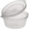 HOT BARGAINS 100 X 2oz Sauce Pots With Hinged Lids, Round Food Containers Deli Pots Sauce Tubs