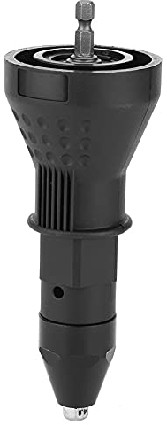 Nietpistole für Bohrmaschine, kabellos, Nieten, Nieten, Mutter, elektrische Pistole, Nieten, Mutter, Pistole, Adapter, Nieten, Einfügen, Mutter, Bohrmaschine, elektrisch, Set [Schwarz]