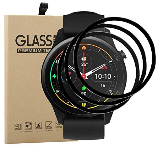 Young & Min Compatible para Protector de Pantalla Xiaomi Mi Watch, [3 Pack] [ Cobertura Completa] 9H Dureza De Alta Definición Anti-Arañazo para Xiaomi Mi Watch