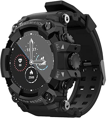 LOKMAT ATTACK Smart Watch Fitness Tracker Bluetooth Watches Heart Rate Monitor Sports Waterproof Watch for IOS/Android-Black