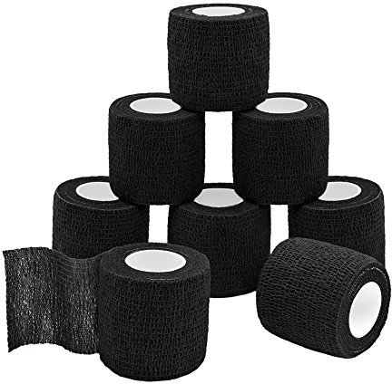 QiGui 8 Rouleaux Bandage Autoadhésif Bandage Medical pour Premiers Secours Bandage Pansements Elastique Bandage Animal Vétérinaire pour Poignets Cheville Mains Pieds 5cm x 4,5m