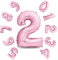 envami® Palloncini Compleanno 2 Anni 101 CM - Palloncino Numero 2 - Numeri Gonfiabili Compleanno - Decorazioni Compleanno - Palloncino 2 Anni Compleanno - Vola con l'Elio, Rosa