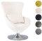 Mingone Sessel Samt Design Loungesessel Modern mit Kissen Einzelsofa Clubsessel Cocktailsessel Polstersessel mit Rücklehne Creme